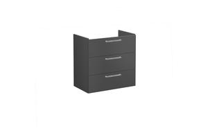 VitrA Root Flat 80cm 3 Drawer Washbasin Unit - Matt Storm Grey